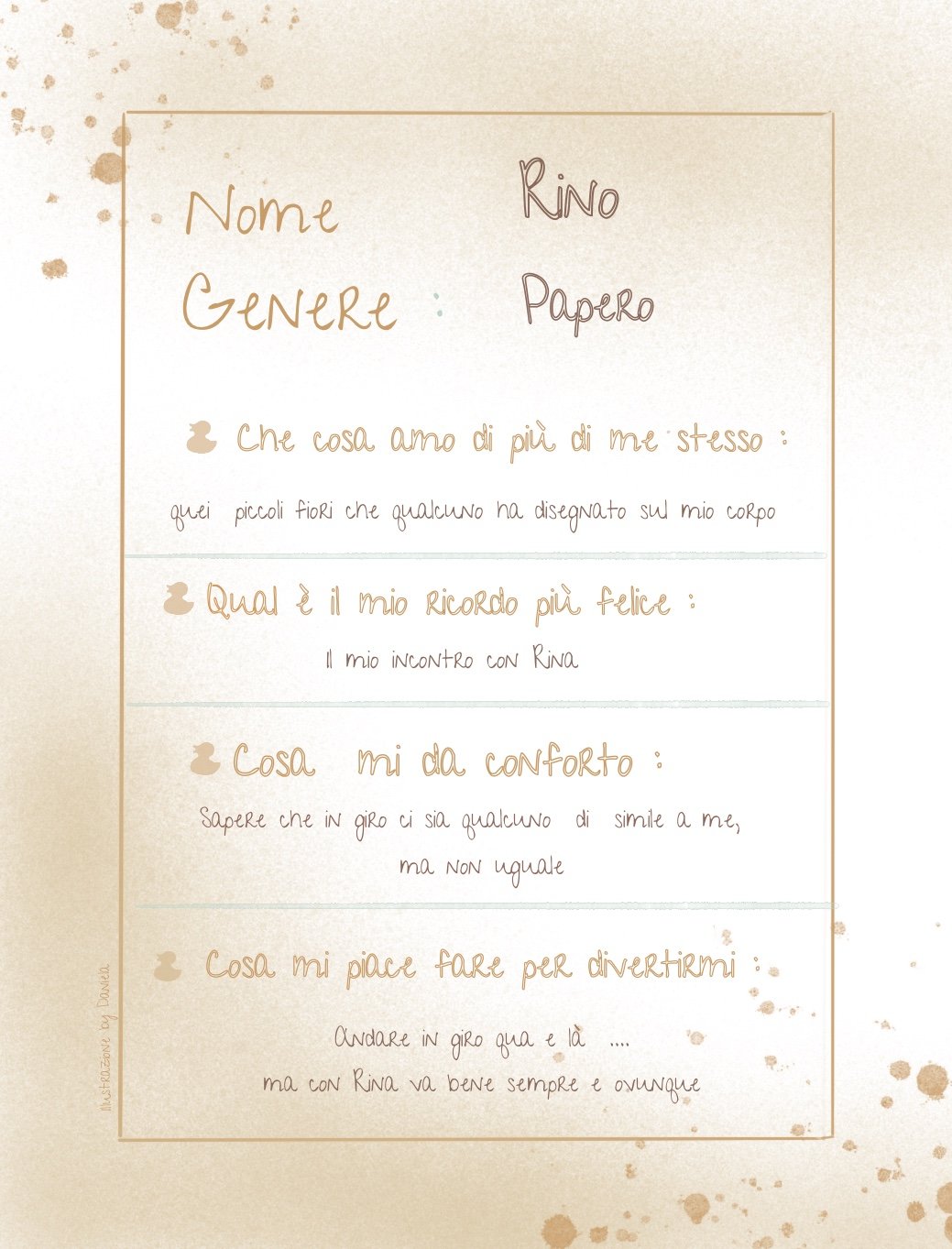 Image of Un piccolo amico papero in ceramica e la sua carta di identità