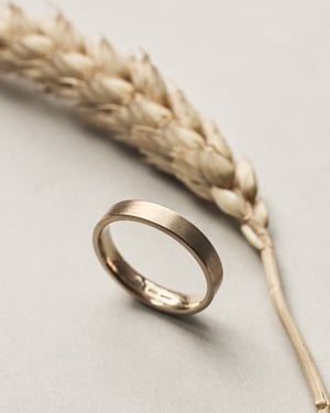 Image of 9ct yellow gold 3mm matte finish flat court ring