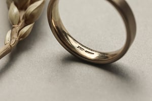 Image of 9ct yellow gold 3mm matte finish flat court ring