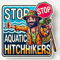 Image of Stop Aquatic Hitchhikers Sticker