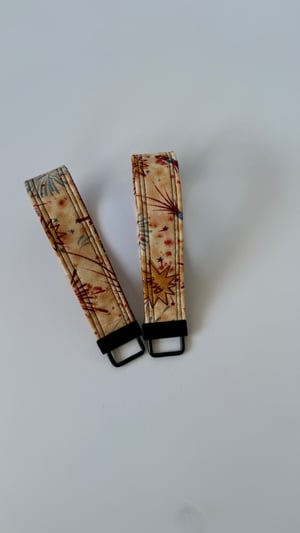 Image of Tan Fireworks fabrics key fob