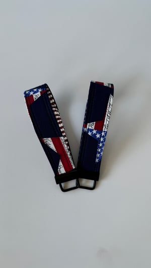 Image of Big Navy Stars fabric key fob