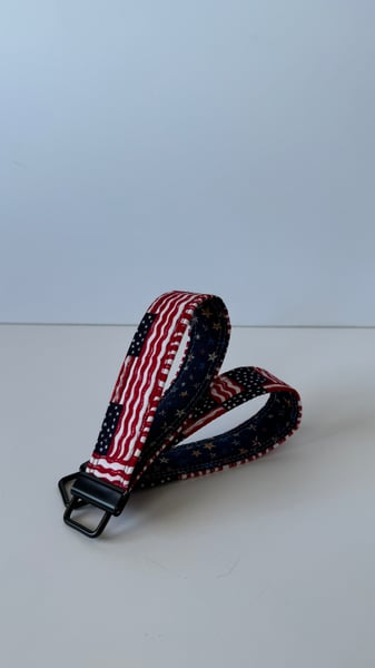 Image of American Flag fabric key fob