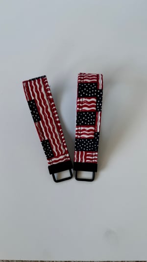 Image of American Flag fabric key fob