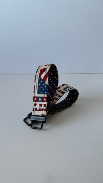 Image of USA Tan fabric key fob