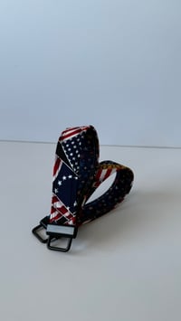 Image 1 of Flags and Stars fabric key fob