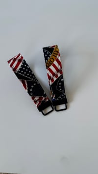 Image 3 of Flags and Stars fabric key fob