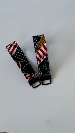 Image of Flags and Stars fabric key fob