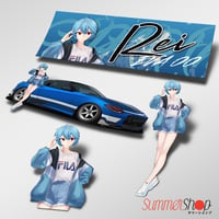 Image 2 of Evangelion - Rei Ayanami Hypebeast x Nissan Z & Asuka Langley Hypebeast x Supra Slaps Diecut