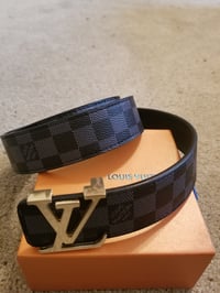 Image 2 of LV Belt Checked Black