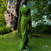 Olive Ruffled "Selene" Dressing Gown Sizes XL & 1X  50% off discount code: NeverForget