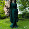 Deep Green Ruffled "Selene" Dressing Gown Limited Edition 50% off discount code: NeverForget