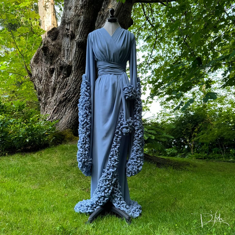 Porcelain Blue Ruffled "Selene" Size S