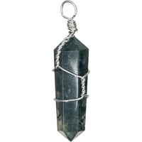 Wire Wrapped Point Pendants - Moss Agate