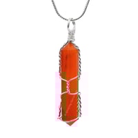 Wire Wrapped Point Pendants - Carnelian