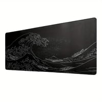 1Pcs Black Sea Wave Large Mouse Pad 700*300mm Extended Gaming Mouse Pad Desktop Pad With Stitched No