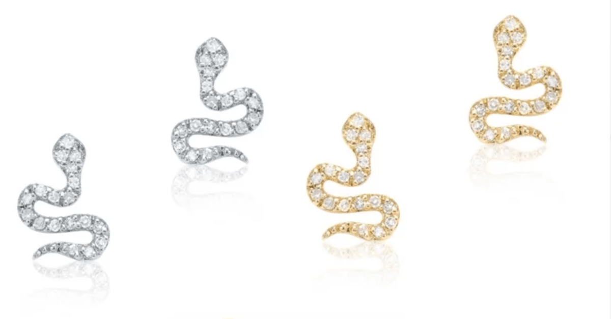 Image of 14 kt and Diamond Snakes (two sizes)