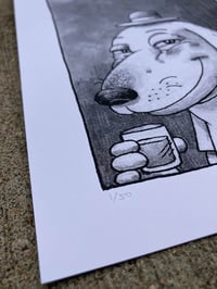 Image 3 of Drinking Dog - print