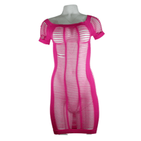 Image 1 of Hot Pink Cut Out Short Sleeve Dress