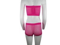 Image 2 of Tube Top Heart Fishnet Top & Bottom Set