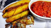 Bole & Bole Sauce with Roasted Fish  