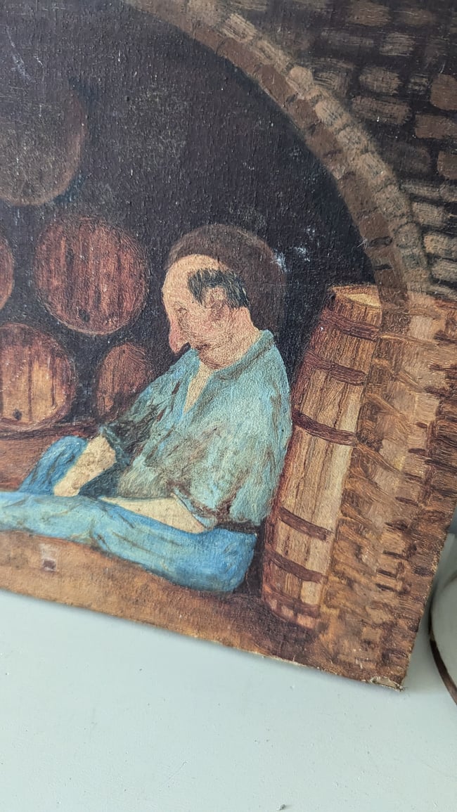 Huile sur toile La cave à vins