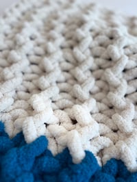 Image 4 of Teal & Cream Herringbone