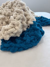 Image 5 of Teal & Cream Herringbone