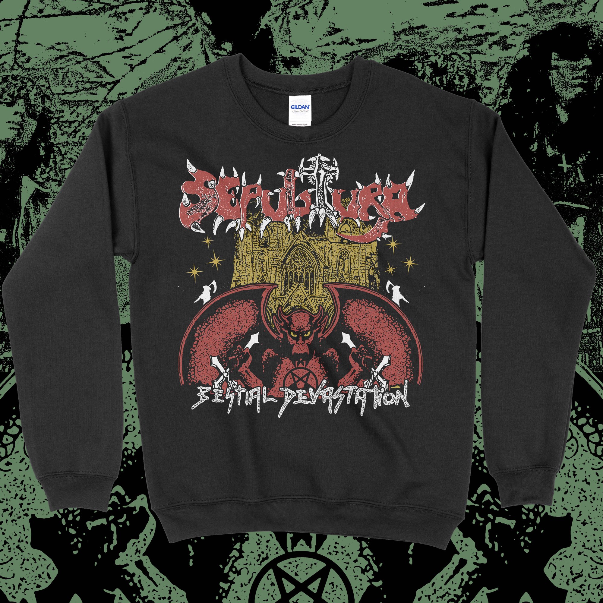 SEPULTURA BESTIAL DEVASTATION SHIRT CREWNECK Unseenchaosshop sepultura-bestial-devastation-shirt-crewneck-unseenchaosshop