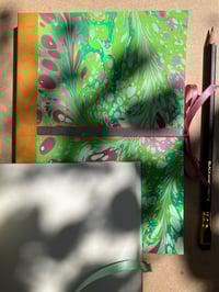 Image 2 of Apple Blossom Hand-Marbled Large Plain Notebook
