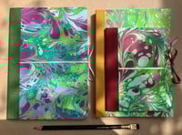 Image 4 of Apple Blossom Hand-Marbled Large Plain Notebook
