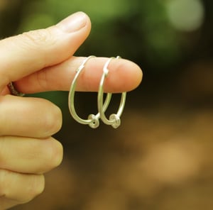 Image of Hag stone hoop earrings