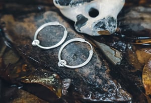 Image of Hag stone hoop earrings