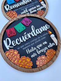 Image 1 of RECUERDAME ROUND PLAQUE LASER CUT FILE