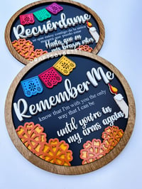 Image 2 of RECUERDAME ROUND PLAQUE LASER CUT FILE