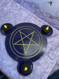 Image 1 of 3 Candle Pentacle - Ceramic Resin
