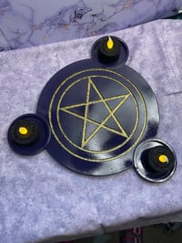 Image 2 of 3 Candle Pentacle - Ceramic Resin