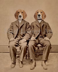 Beagle Boys Dogs in Suits 8 x 10 Inch Animal Art Print