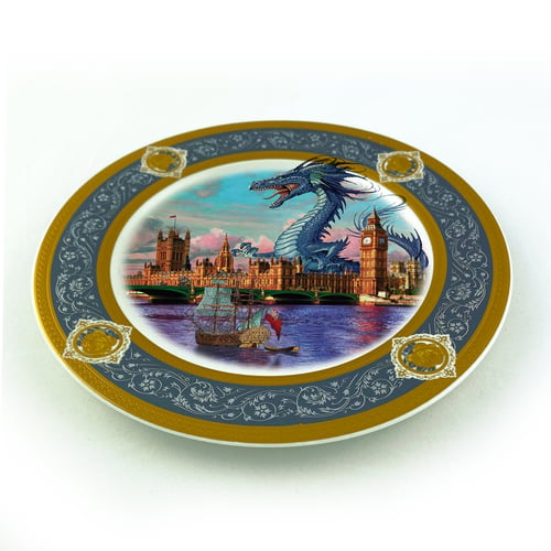 Image of London Blue dragoon - Fine China Plate - #0788