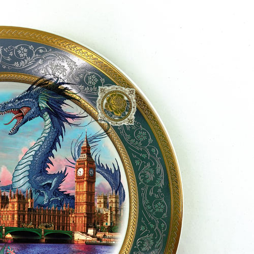 Image of London Blue dragoon - Fine China Plate - #0788