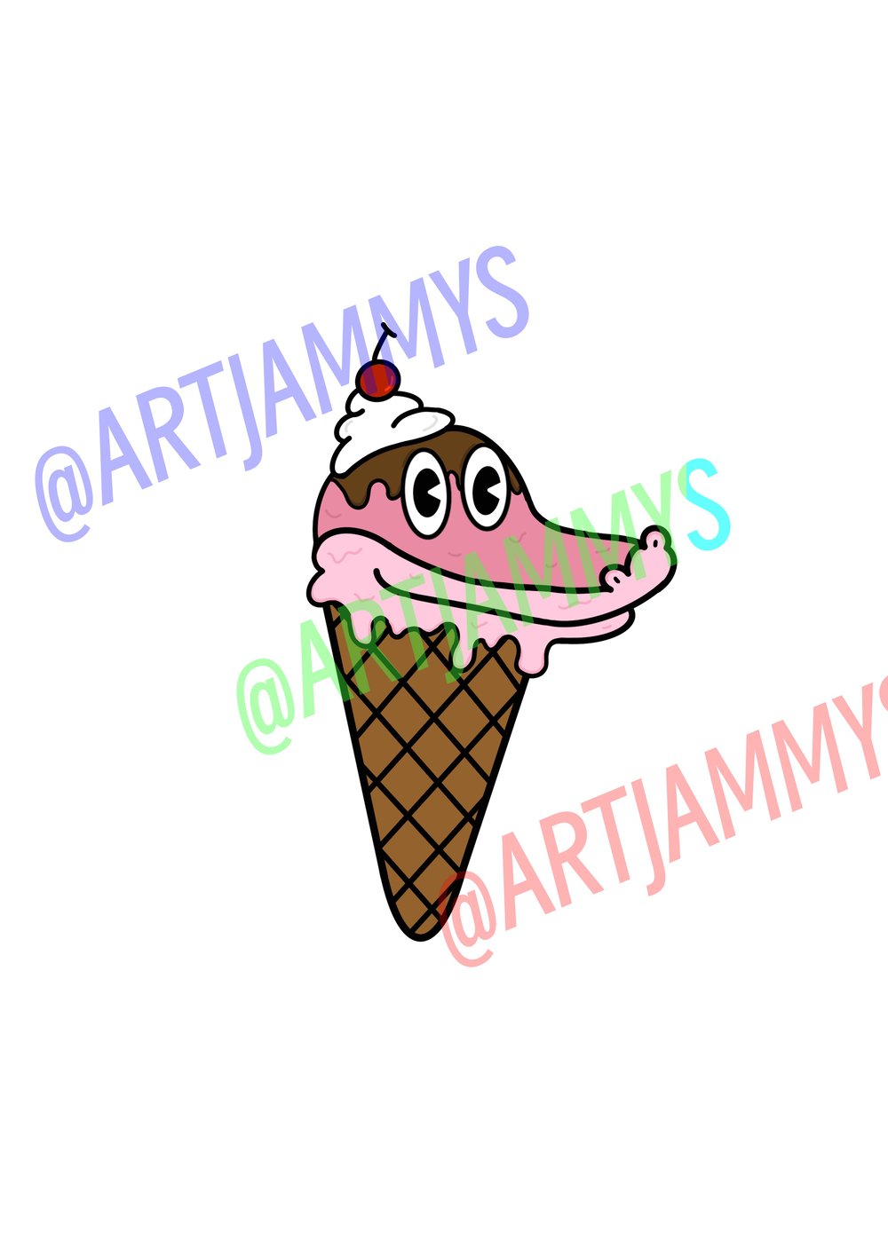 Image of Ice Cream Gator Sticker