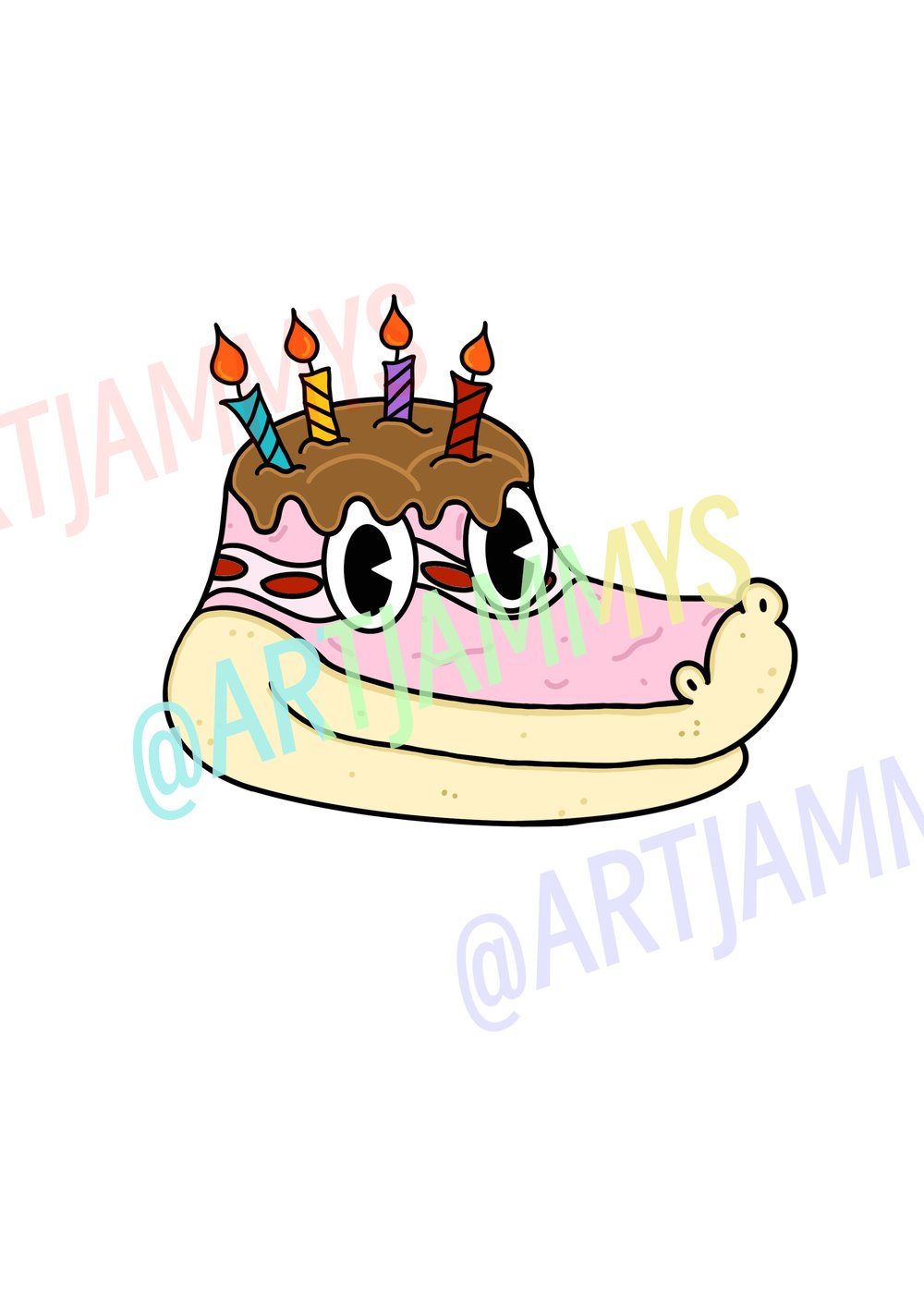 Image of Birthday Cake Gator Sticker