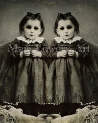 Lost Girls Gothic Creepy Twins Halloween Horror Art 8 x 10 Inch Print