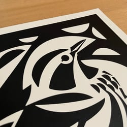 Image of Black-and-white Warbler Silkscreen Print