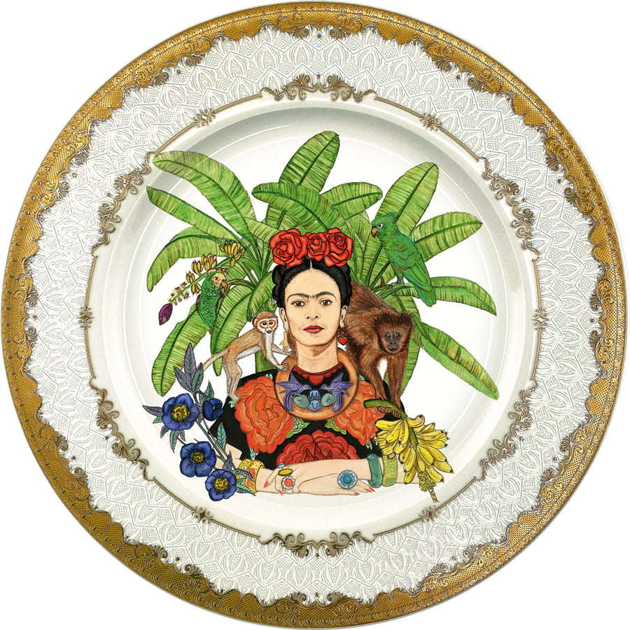 Image of Tropical Mexican Watercolor - Fine China Plate - #0789