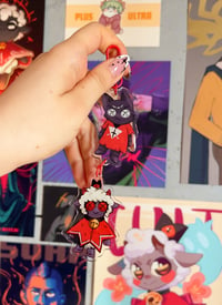 Image 1 of Narinder and Lamb Puppets Double Keychain | Cult of the Lamb