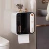 Wall Mounted Black Roll Paper Storage Rack Induction Aromatherapy Tissue Holder