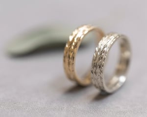 Image of 9ct gold 5mm flat court herringbone ring