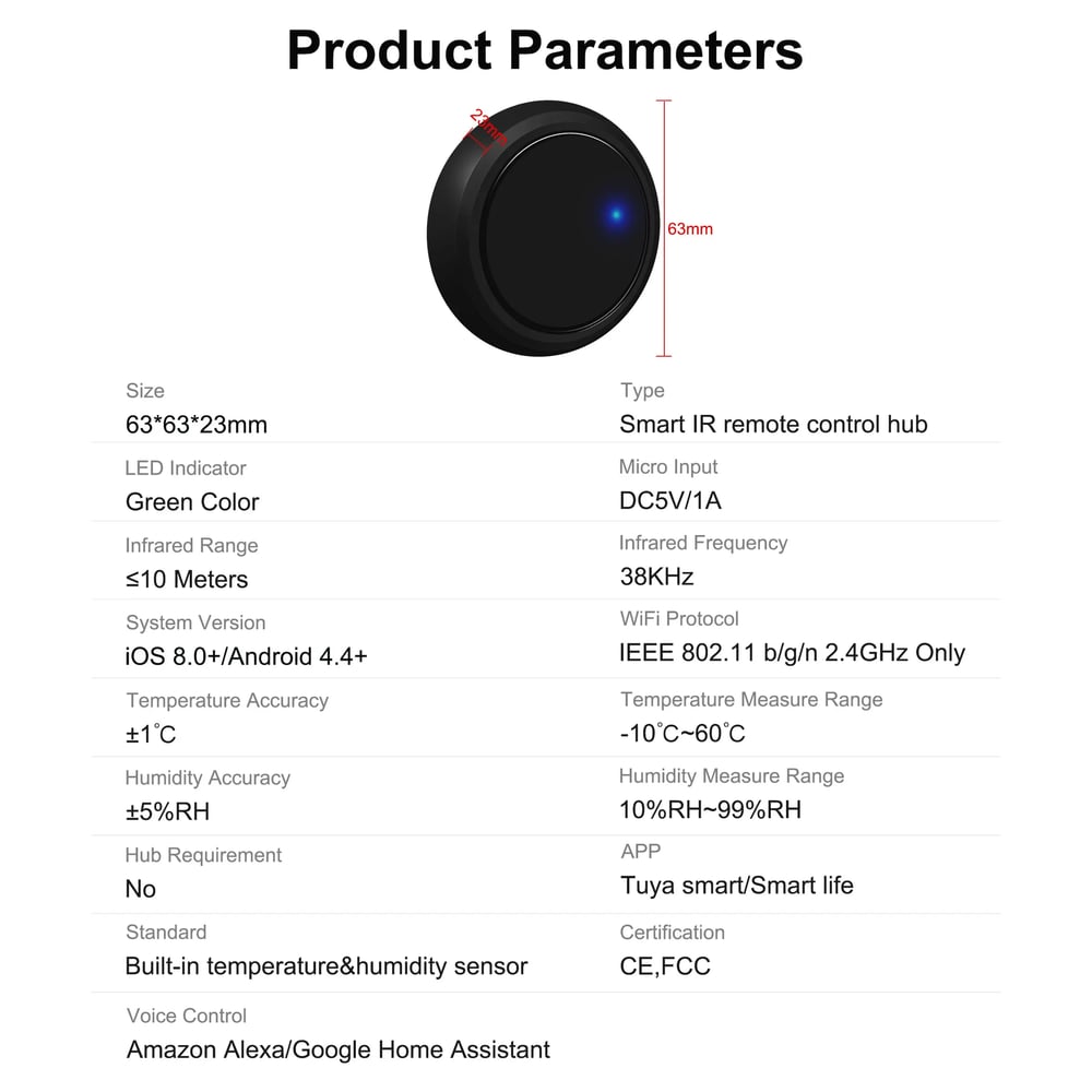 GIRIER Tuya WiFi Smart IR Remote Control Hub