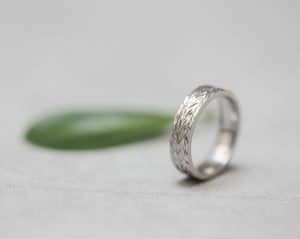 Image of Platinum 5mm flat court herringbone ring